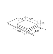 CDA HC6312FR Ceramic Four Zone Hob