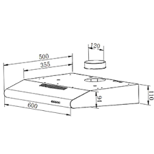 CDA CST62SS 60cm Visor Hood - Stainless Steel