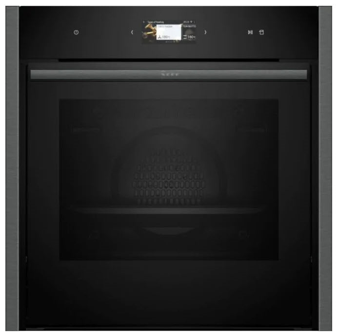 Neff B64FS31G0B N90 Slide & Hide Full Steam Single Oven GRAPHITE