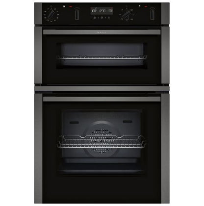 Neff U2ACM7HG0B N50 PYROLYTIC CIRCOTHERM BUILT IN DOUBLE OVEN Graphite Grey