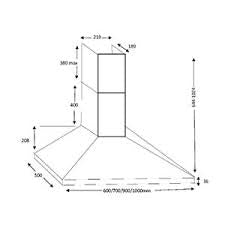 CDA ECH63BL 60cm Chimney Hood Black