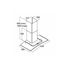 CDA ECP112SS Curved Glass Chimney Hood 100cm - Stainless Steel