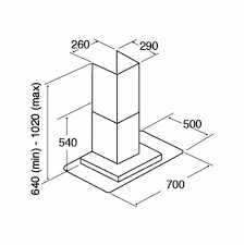 CDA ECN72SS Chimney Hood Flat Glass 70cm - Stainless Steel