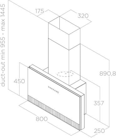 Elica SUPER-PLAT-BLK Wall Mounted Hood - Black