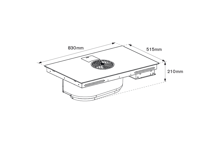 Bertazzoni P804ICH2M30NC 80 cm induction hob with an integrated hood