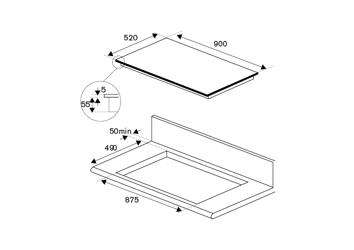 Bertazzoin P905I2M30NV 90 cm induction hob