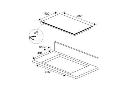 Bertazzoin P905I2M30NV 90 cm induction hob