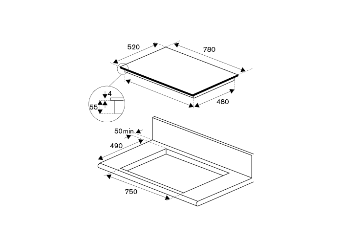 Bertazzoni P786IM3B2NE 78cm 6 Zone Multizone Induction Hob BLACK