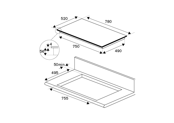 Bertazzoni P784I1M30NV 78 cm induction hob