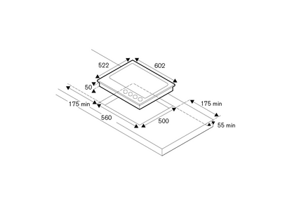 Bertazzoni P604LHERAC 60cm gas hob