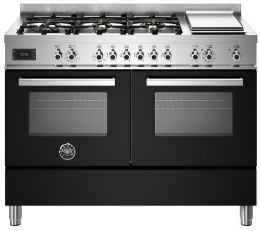 Bertazzoni PRO126G2ENET 120cm Professional Dual Fuel Range Cooker BLACK