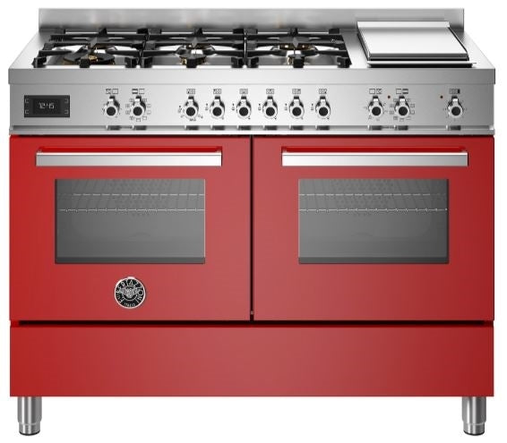 Bertazzoni PRO126G2EROT 120cm Professional Dual Fuel Range Cooker RED