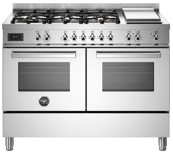 Bertazzoni PRO126G2EXT 120cm Professional Dual Fuel Range Cooker STAINLESS STEEL