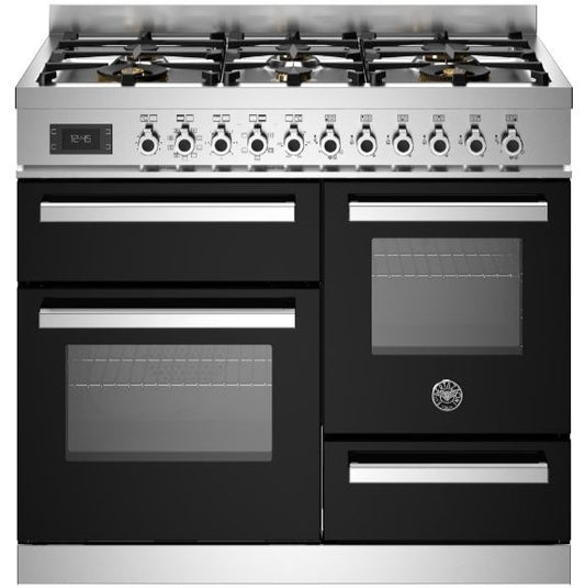 Bertazzoni PRO106L3ENET 100cm Professional XG Dual Fuel Range Cooker BLACK