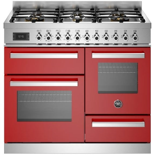 Bertazzoni PRO106L3EROT 100cm Professional XG Dual Fuel Range Cooker RED