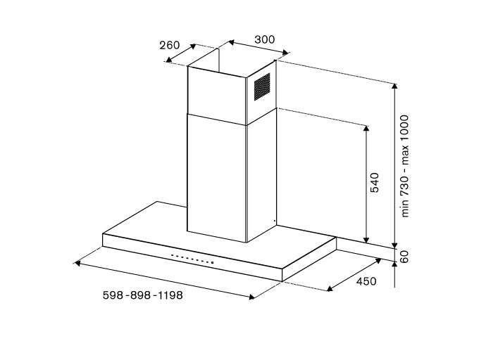 Bertazzoni KT90P1ANET 90cm stainless steel wallmount hood