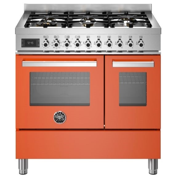 Bertazzoni PRO96L2EART 90cm Professional Dual Fuel Range Cooker ORANGE