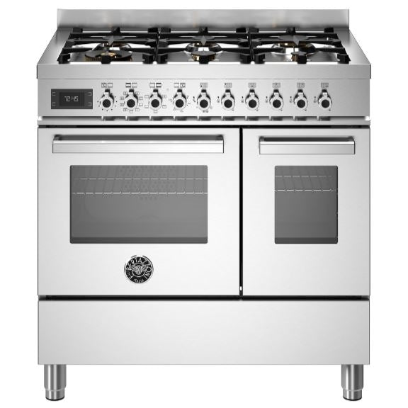 Bertazzoni PRO96L2EXT 90cm Professional Dual Fuel Range Cooker STAINLESS STEEL