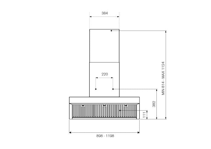 Bertazzoni KV120PROXT Professional Series 120 cm stainless steel wallmount hood