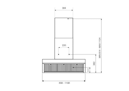 Bertazzoni KV120PROXT Professional Series 120 cm stainless steel wallmount hood