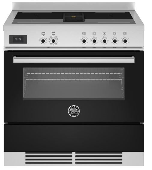 Bertazzoni PROCH94I1ENET 90cm Professional Air-Tec Induction Range Cooker With Integrated Extraction BLACK