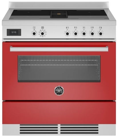 Bertazzoni PROCH94I1EROT 90cm Professional Air-Tec Induction Range Cooker With Integrated Extraction RED