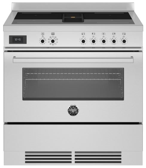 Bertazzoni PROCH94I1EXT 90cm Professional Air-Tec Induction Range Cooker With Integrated Extraction STAINLESS STEEL