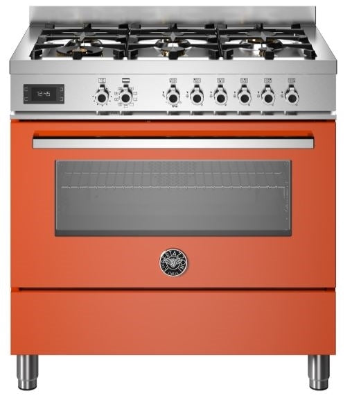 Bertazzoni PRO96L1EART 90cm Professional Dual Fuel Range Cooker ORANGE