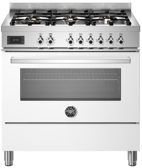 Bertazzoni PRO96L1EBIT 90cm Professional Dual Fuel Range Cooker WHITE