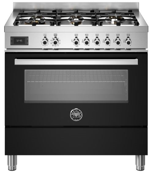 Bertazzoni PRO96L1ENET 90cm Professional Dual Fuel Range Cooker BLACK