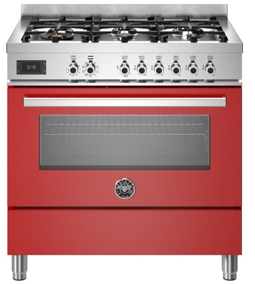 Bertazzoni PRO96L1EROT 90cm Professional Dual Fuel Range Cooker RED