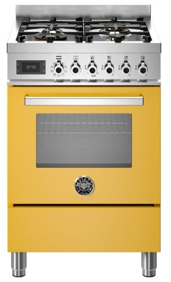 Bertazzoni PRO64L1EGIT 60cm Professional Dual Fuel Cooker YELLOW