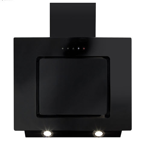 CDA EVA60BL angled chimney hood 60cm - black