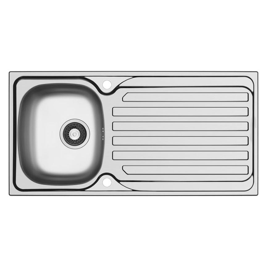 CDA KA21SS 1.0 Bowl Polished Stainless Steel Reversible Kitchen Sink & Waste