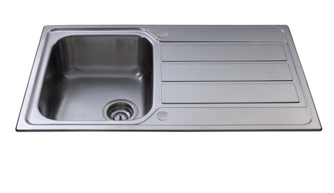 CDA KA50SS 1.0 Bowl Stainless Steel Reversible Kitchen Sink & Waste