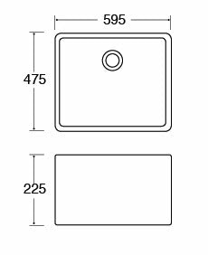 CDA KC11WH Gloss White Ceramic 1.0 Bowl Belfast Kitchen Sink & Waste KC11WH