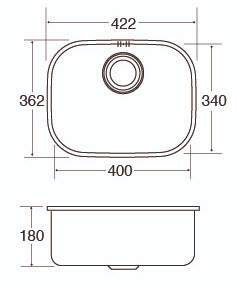 CDA KCC22SS 1.0 Bowl Stainless Steel Undermount Kitchen Sink & Waste