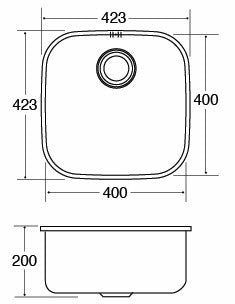 CDA KCC23SS 1.0 Bowl Stainless Steel Undermount Kitchen Sink & Waste