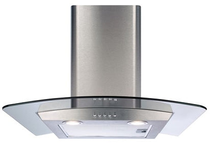 CDA ECP62SS Curved Glass Chimney Hood Stainless Steel