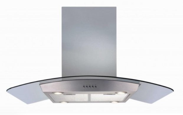 CDA ECPK90SS 90cm Curved Glass Extractor - Stainless Steel