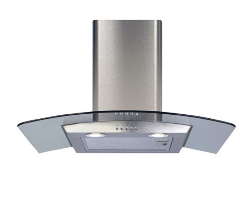 CDA ECP72SS Curved Glass Chimney Hood 70cm Stainless Steel