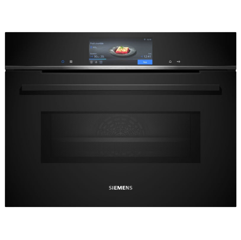 Siemens CM778GNB1B iQ700, Built-in compact oven with microwave function, 60 x 45 cm, Black