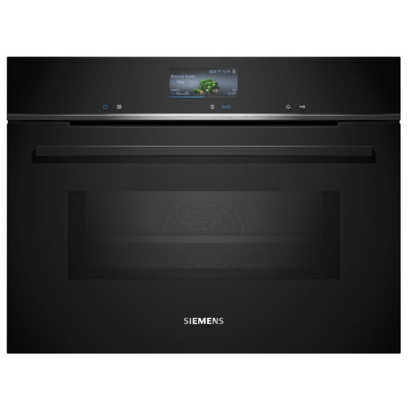 Siemens CM776G1B1B iQ700, Built-in compact oven with microwave function, 60 x 45 cm, Black