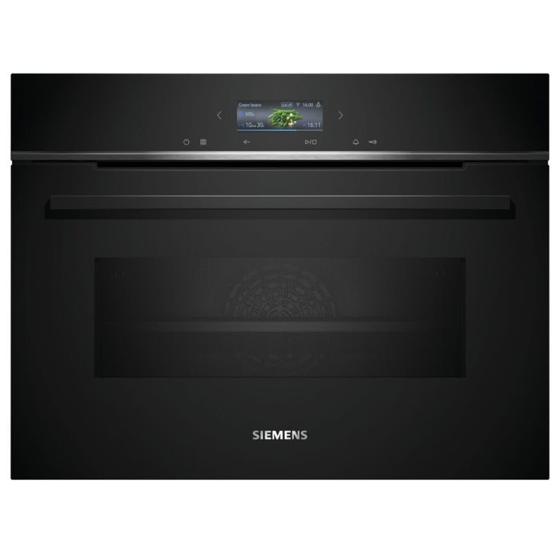 Siemens CM724G1B1B iQ700, Built-in compact oven with microwave function, 60 x 45 cm, Black