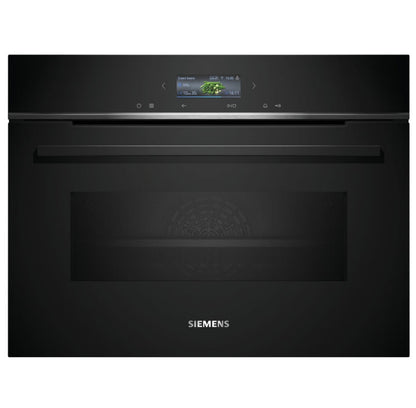 Siemens CM724G1B1B iQ700, Built-in compact oven with microwave function, 60 x 45 cm, Black