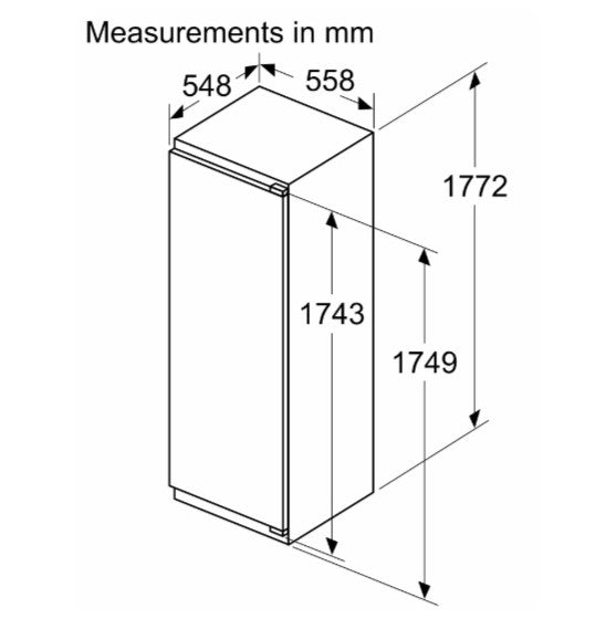 Siemens KI81RADD0G 177cm IQ-500 Integrated In Column Larder Fridge