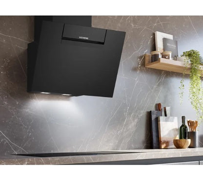 Siemens LC67KFN60B iQ300 60cm Black Glass Angled Cooker Hood