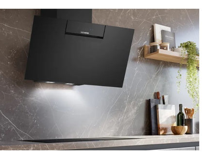 Siemens LC87KFN60B iQ300 80cm Angled Black Glass Cooker Hood