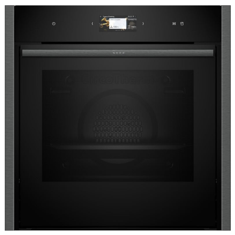 Neff B64VS71G0B N90 Slide & Hide Pyrolytic VarioSteam Single Oven GRAPHITE