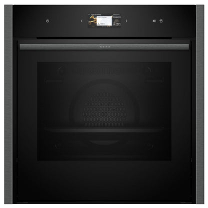 Neff B64VS71G0B N90 Slide & Hide Pyrolytic VarioSteam Single Oven GRAPHITE